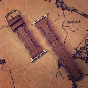 44mm Apple iPhone brown leather watch band